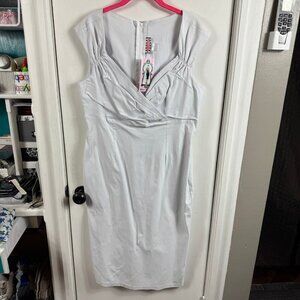 Pinup Couture white 50’s pinup rockabilly bodycon dress sweetheart neck